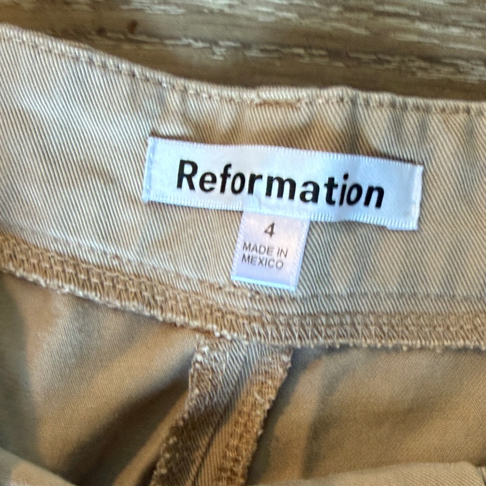 Reformation Mason Light Beige High-Waist 100% Tencel Pants Size: 4 - Picture 2 of 9